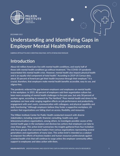 Understanding and Identifying Gaps in Employer Mental Health Resources
