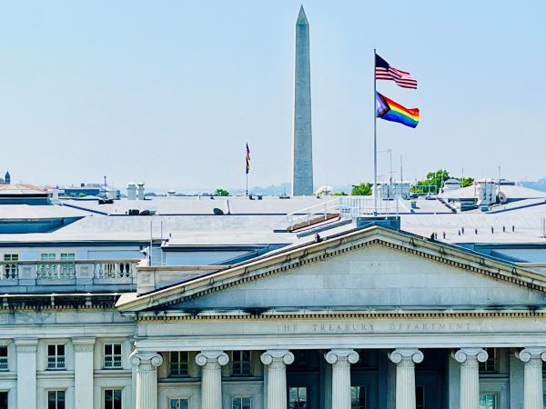 A view of the treasury from the sixth floor of MCAAD, taken in June 2023