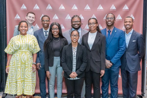 The 2024 cohort attending the ADISA 2024 Spring Conference in Chicago, Illinois. From left to right: Melanie Schwartz, senior associate, Milken Institute; Joel Brown-Christenson, co-founder, ViableEdu; Duane Wright, HBCU fellow, Norfolk State University; Kennedy Jenkins, HBCU fellow, Bethune-Cookman University, DayMond Johnson, HBCU fellow, Morehouse College; Kennedi Nobles, HBCU fellow, Alabama State University; Olivia Gwin, HBCU fellow, Bethune-Cookman University; Jeremy White, HBCU fellow, Howard Univers