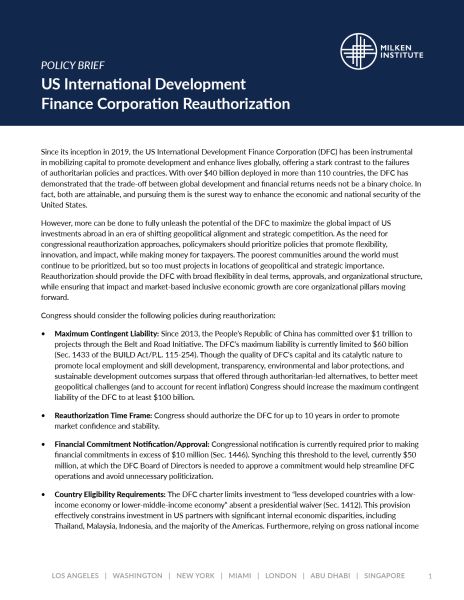 US International Development Finance Corporation Reauthorization