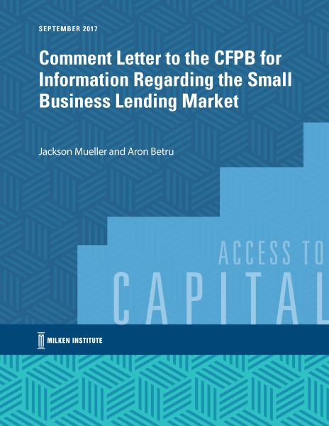 Comment Letter to the CFPB for Information Regarding the Small Business Lending Market