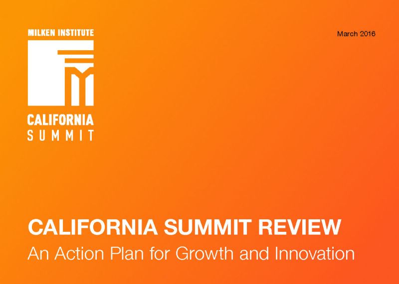 2016 California Summit Review: An Action Plan for Growth and Innovation