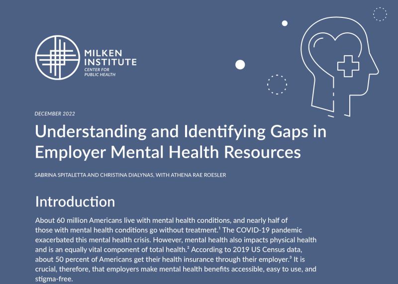 Understanding and Identifying Gaps in Employer Mental Health Resources