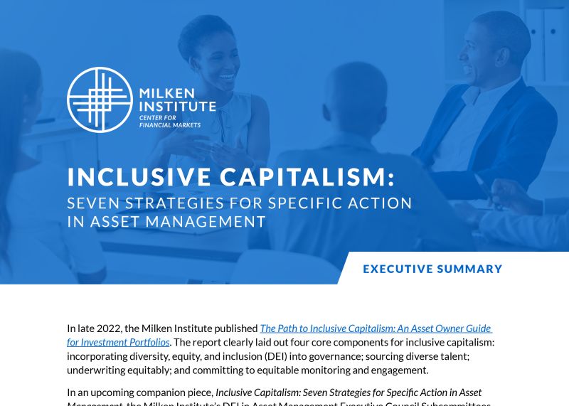 Inclusive Capitalism: Seven Strategies for Specific Action in Asset Management