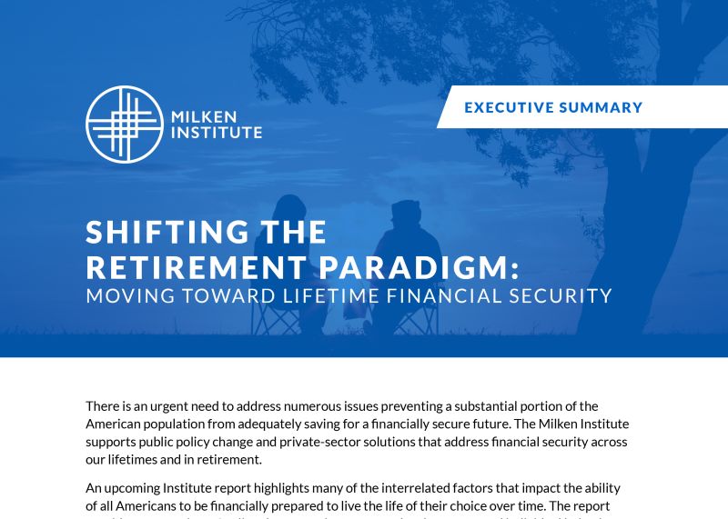 Shifting the Retirement Paradigm: Moving toward Lifetime Financial Security