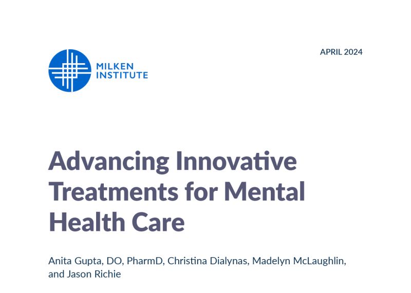 Advancing Innovative Treatments for Mental Health Care